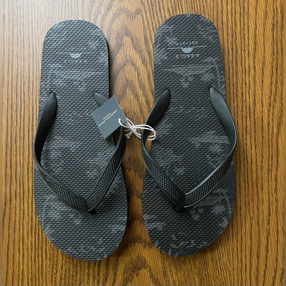 American Eagle Outfitters Black Flip-Flops